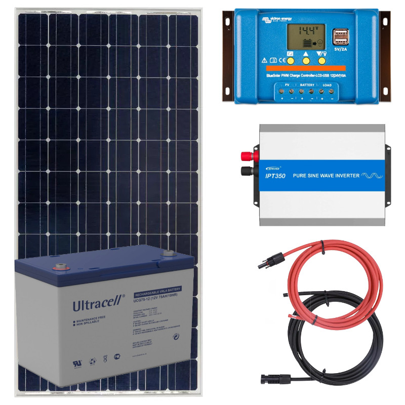 Obrazek produktu Elektrownia słoneczna 190W z akumulatorem zasilanie 230V moc 350W (SKU: 342) importowany z CSV (SunTrack)