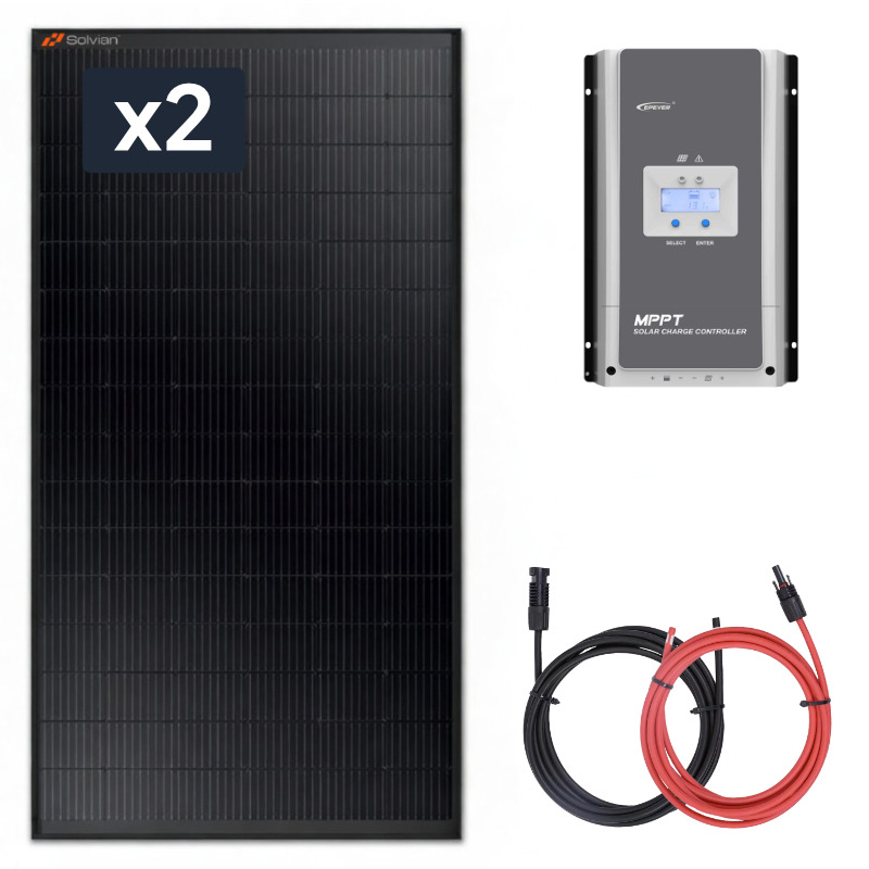 Obrazek produktu Panel słoneczny 2x455W z regulatorem ładowania 60A MPPT 12V/24V (SKU: 2373) importowany z CSV (SunTrack)