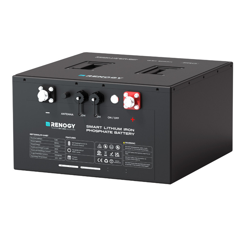 Obrazek produktu Akumulator Renogy LiFePO4 12V 500Ah Pro Smart z Bluetooth i funkcją samonagrzewania (SKU: 10517) importowany z CSV (SunTrack)