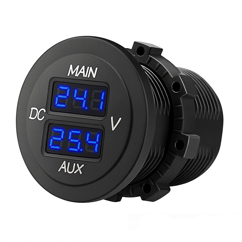 Obrazek produktu Podwójny woltomierz LED Solvian 12–24 V (SKU: 4173) importowany z CSV (SunTrack)